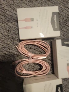 NEW 6 ft AmznBasics MFI Certified Lightning Cable Rose Gold Charger iPhone iPad - Picture 1 of 6