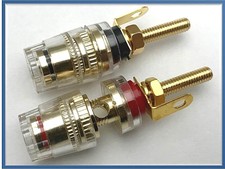 MORSETTO ALTOPARLANTI BINDING POST GOLD TERMINALE AMPLIFICATORE CAVO 3,5 COPPIA