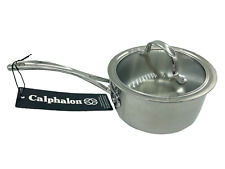 Calphalon 87012 Tri Ply Silver Stainless Steel 1.5 QT 1.4 L Sauce Pot Glass Lid