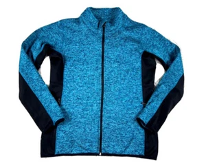 Marc New York Size Medium By Andrew Marc Knit Sweater Jacket Teal Heathered - Picture 1 of 5