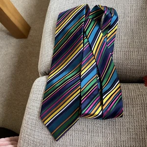 Tie from Collar and Cuffs of London 100% Silk Multi Coloured - Picture 1 of 4