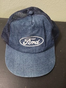 FORD Officially Licensed Denim Blue Jean Trucker Hat Snapback Cap Classic F100 - Picture 1 of 4