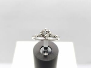 Art Deco Platinum Round Diamond Solitaire Engagment Ring 1/3 CT