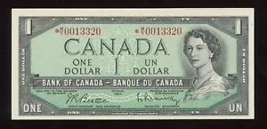 1954 Bank of Canada $1 Replacement Banknote - *M/Y0013320 - Picture 1 of 2