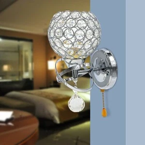 2025 Crystal Modern Indoor LED Wall Light Lamp Bedroom Living Room Home Decor - Picture 1 of 11