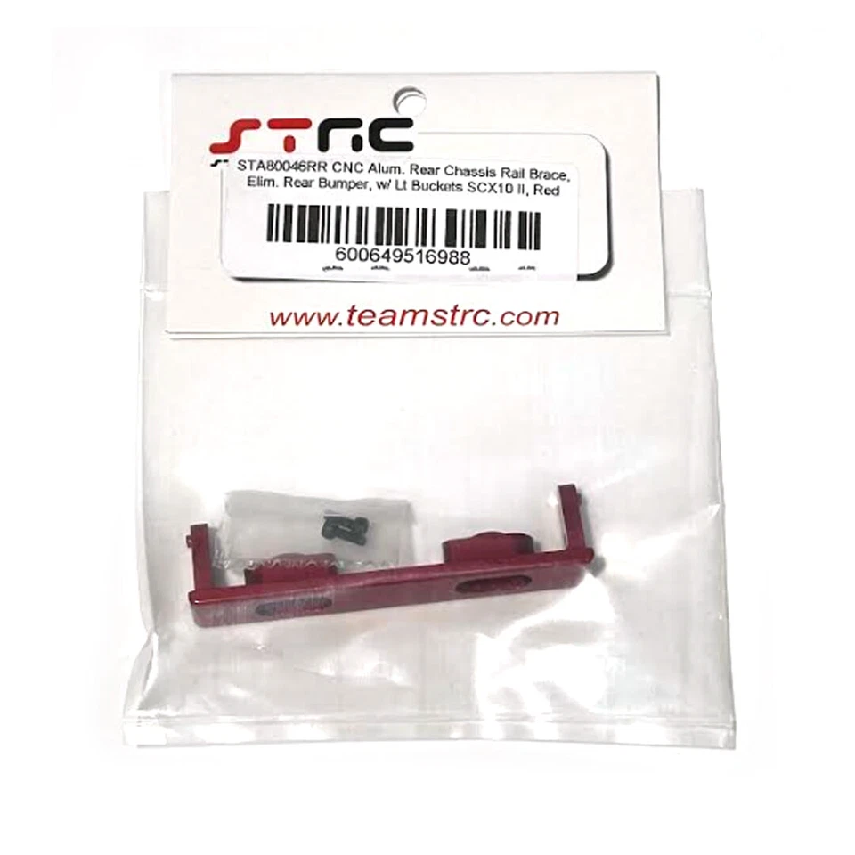 NEW STRC Aluminum Rear Chassis Rail with Buckets Red for SCX10 Honcho - Image 1 of 1