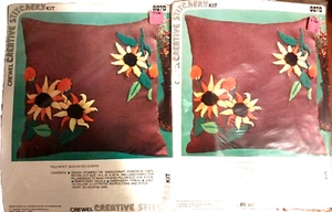 Creative Stitchery Crewel Stickerei 2 EA Sets Blackeye Susan #887B Kissen 1975 - Bild 1 von 9
