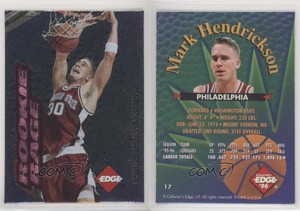 1996 Collector's Edge Rookie Rage Pink Mark Hendrickson #17 Rookie RC