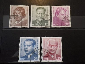 DEUTSCHLAND DDR ALLEMAGNE EST 1973 timbres Mi 1815/1819 Yt 1514/1518 Oblitéres - Foto 1 di 1