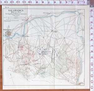 MAP/BATTLE PLAN SALAMANCA JUL 22 1812 PAKENHAM BRADFORD D'ESPANA CARBAJOSA - Picture 1 of 3