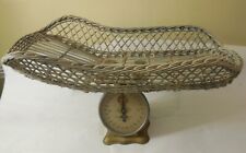 VINTAGE ANTIQUE INFANT / BABY 25 LBS SCALE with WICKER BASKET-PreOwned