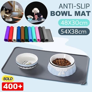 Silicone Pet Feeding Food Mat for Dog Cat Placemat Dish Bowl Easy Wipe Clean - Picture 1 of 12