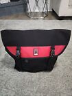 Chrome Industries Messenger Bag Size 17 x 15 x 7 Red/Black Seatbelt Buckle RARE!