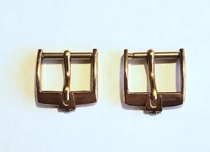 Lote de 2 nuevas hebillas Bulova Accutron llenas de oro amarillo de 13 mm de stock antiguo - Imagen 1 de 4