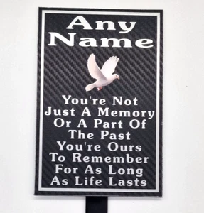 Memorial Plaque Personalised Grave Marker Silver Text with Dove Remembrance - Picture 1 of 12