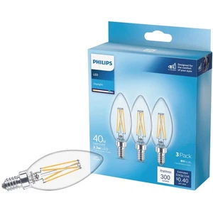 Philips 40W Equivalent Daylight B11 Candelabra Clear LED Decorative Light Bulb - Picture 1 of 3