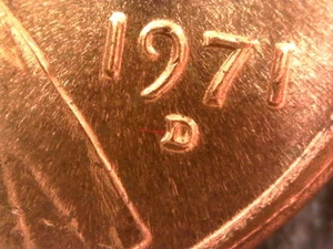 1971-D Lincoln Memorial Cent Penny Coin - Repunched Mintmark RPM Error Inv#Z660 - Picture 1 of 3