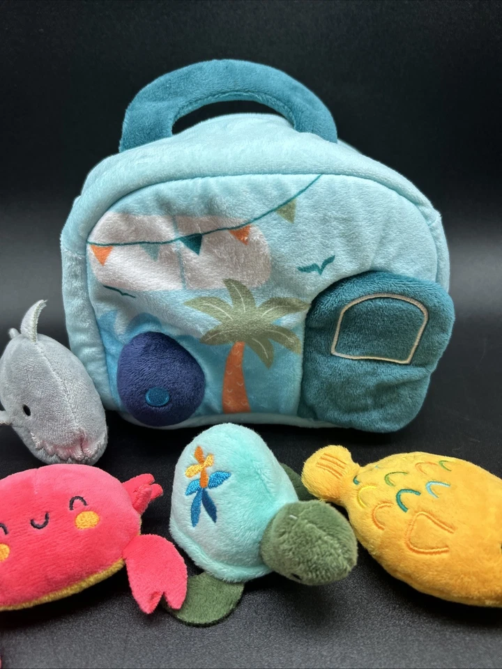 Juego de actividades sensoriales para cámper de playa de peluche Carters vida marina animales juguete para bebés Foto 1 de 4