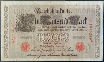 1910 GERMANY PAPER MONEY - 1,000 MARK BANKNOTE! - Image 1 of 2
