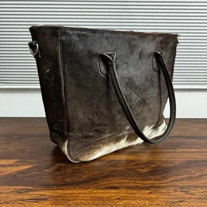 Bolso de Mano Occidental Piel de Pelo de Vaca Real Piel de Poni Natural para Mujer GRANDE - Imagen 1 de 5