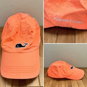 Vineyard Vines Kids Baseball Cap Hat Neon Orange Whale Logo Adjustable Strapback - Picture 1 of 9
