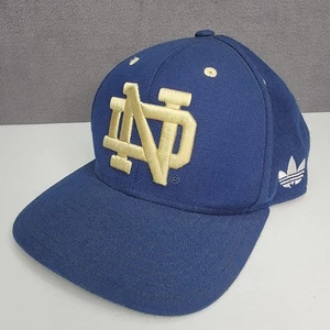 Notre Dame Fighting Irish Hat Cap Snap Back Blue Gold Wool Football Adidas Mens - Picture 1 of 11