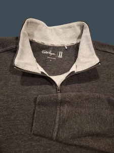 Walter Hagen 11 Majors 1/4 Zip Pullover Sweater Men’s L Gray Fleece Lined Golf - Picture 1 of 10