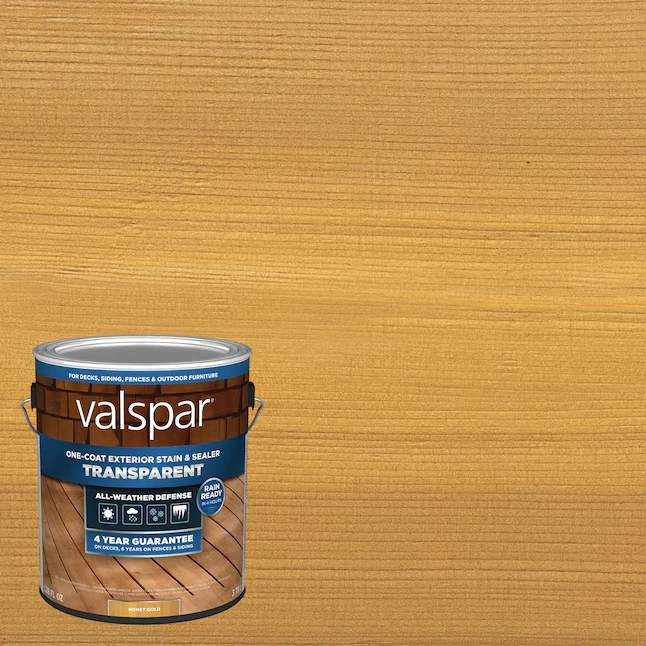 Valspar 蜂蜜黄金透明外部木材着色剂和密封剂 1 加仑 — 第 1/1 张图片