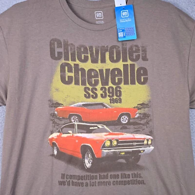 Camisa Chevy Chevelle SS 396 Para Hombres Grande Marrón HOT ROD Chevrolet Coche Clásico Nueva Con Etiquetas Foto 1 de 4