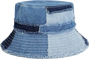 Denim Bucket Hat for Women Washed Packable Summer Beach Sun Hats Mens Womens Buc - Picture 1 of 7