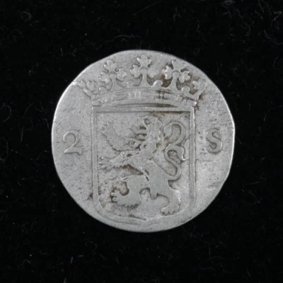 1788 Dutch Netherlands Voc Colonial 2 Stuiver Hollandia .583 Silver Coin - Image 1 of 2