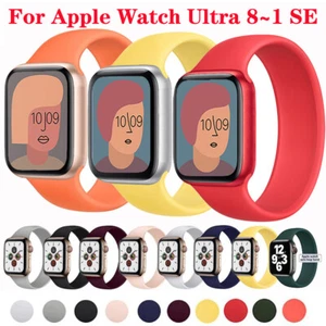 For Apple Watch Ultra2 9 8 7 6 SE Silicone Bracelet Solo Loop Strap iWatch 49mm - Bild 1 von 38