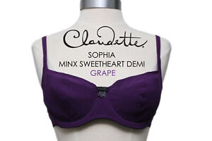 Claudette Sophia Minx Sweetheart Women's Sexy Intimate Lingerie Purple Grape Bra