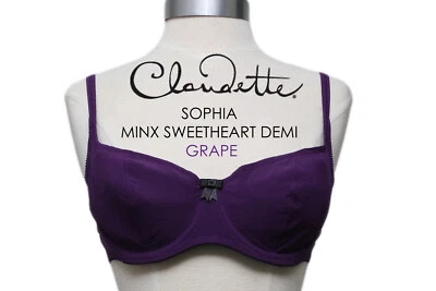 Claudette Sophia Minx Sweetheart Women's Sexy Intimate Lingerie Purple Grape Bra - Image 1 of 4