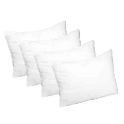 Juego de 2 o 4 almohadas alternativas de cama de plumón sólido de microfibra de densidad media Foto 1 de 2