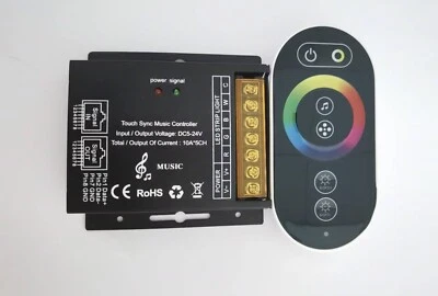RGBCW TOUCH SYNC CONTROLLER MUSICALE TELECOMANDO 5CH*10A RJ45 DC5V~24V per STRIPPA LED - Immagine 1 di 4