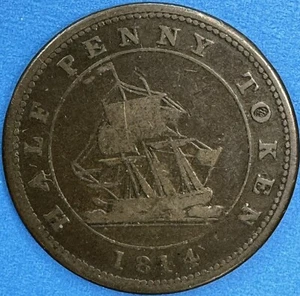 1814 Half Penny Richard Hurd CANADA  (#CB01816) - Imagen 1 de 2