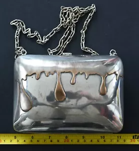Vintage Silber Messing Schulter Deko Handtasche Tasche geschätzt aus dem 60. selten - Bild 1 von 5