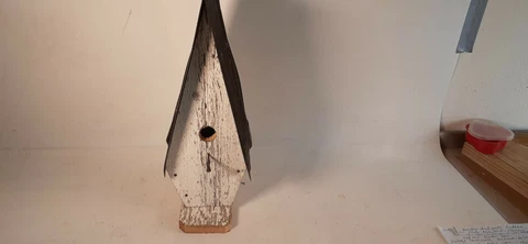 Rustic Vintage Birdhouse, A-Frame Form Cover