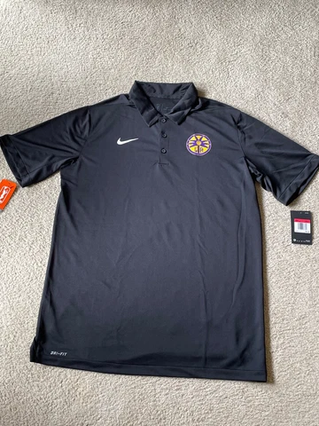 Los Angeles Sparks WNBA Polo Dri Fit Shirt Size LT Black Nike Cover