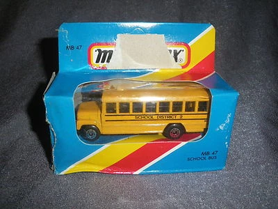 271B Vintage 1981 Matchbox MB 47 Autobus Scuola Quartiere 2 US 1:76 Nuovo + - Immagine 1 di 4