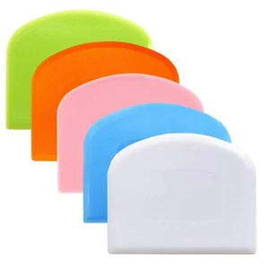 5 Pcs Plastic Dough Scraper Flexible Dough Cutter for Kitchen Baking Bread Cake - Picture 1 of 6