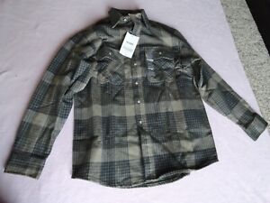 Sears Fieldmaster Mens Flannel Shirt Button Tan Multicolor Size M NWT New 15099