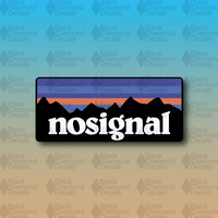 No Signal Outdoors Mountains Overland Camp Explore Hike 5" Vinyl Decal Sticker