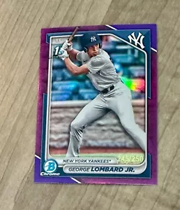 2024 Bowman Cromo George Lombard Jr Viola Rifrattore /250 New York Yankees RC - Foto 1 di 4