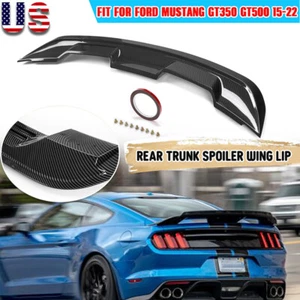 For 15-2022 Ford Mustang GT500 GT350 2-Door Carbon Fiber Rear Trunk Spoiler Wing - Picture 1 of 13