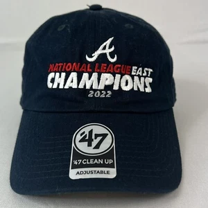 '47 Atlanta Braves National League East Champions 2022 Black Strapback Hat - Picture 1 of 9