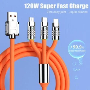 3 in 1 Fast USB Charging Cable Universal Multi Function Cord Cell Charger X8I2 - Picture 1 of 14