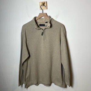 Roundtree & York Men’s 100% Cotton Tan 1/4 Zip Sweatshirt size L - Picture 1 of 10