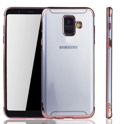 Custodia Protettiva Trasparente Rosa Per Samsung Galaxy A6 2018 - Immagine 1 di 4